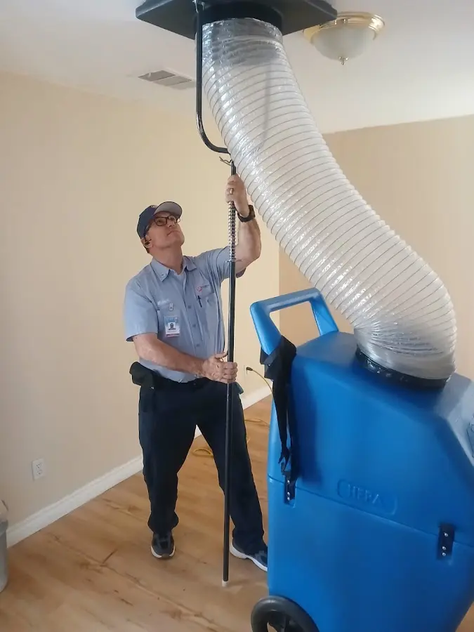 Mini Split Installation technician using HEPA equipment in West Columbia